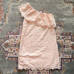 Ann Taylor Loft Petite 00 dress Off shoulder peach